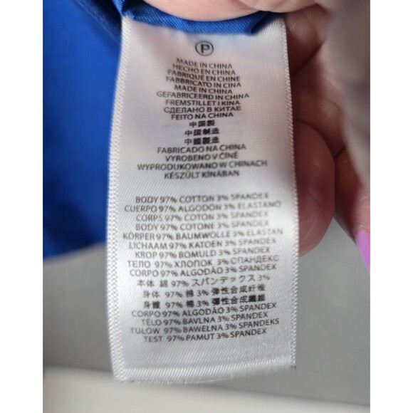 Michael Kors Women Blazer Jacket 14 Blue Zip Pocket Fitted Trendy Stretch - Picture 7 of 12